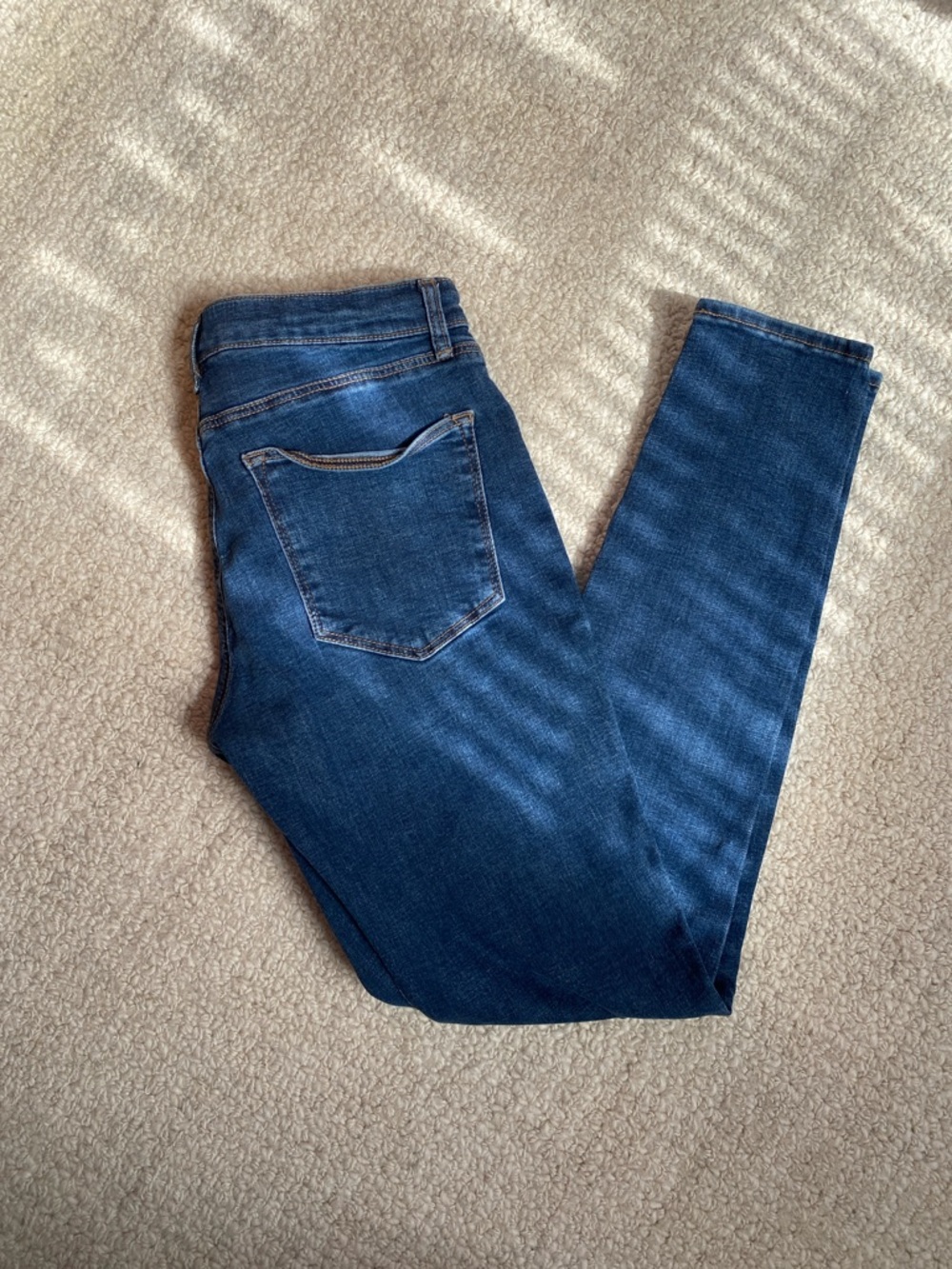 {Topshop} Dark Blue Stretch Skinny Jeans